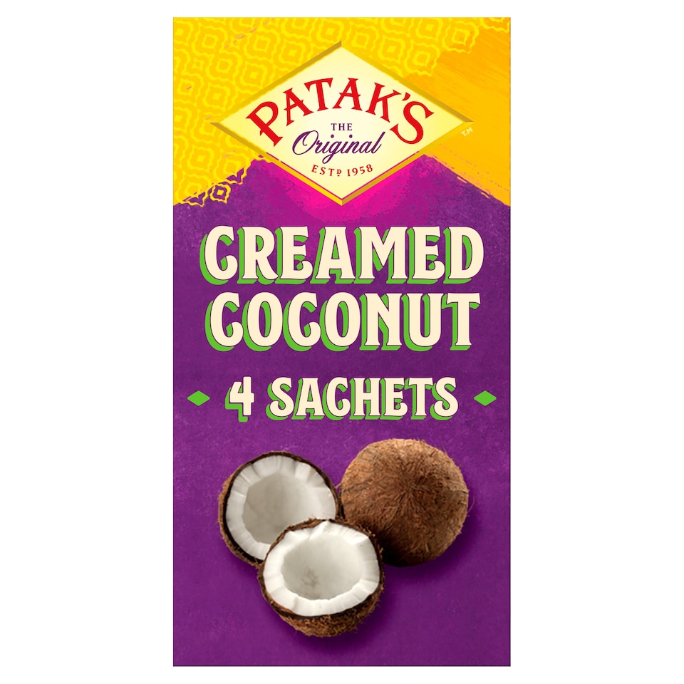 Pataks Creamed Coconut 4Xsachets 200G