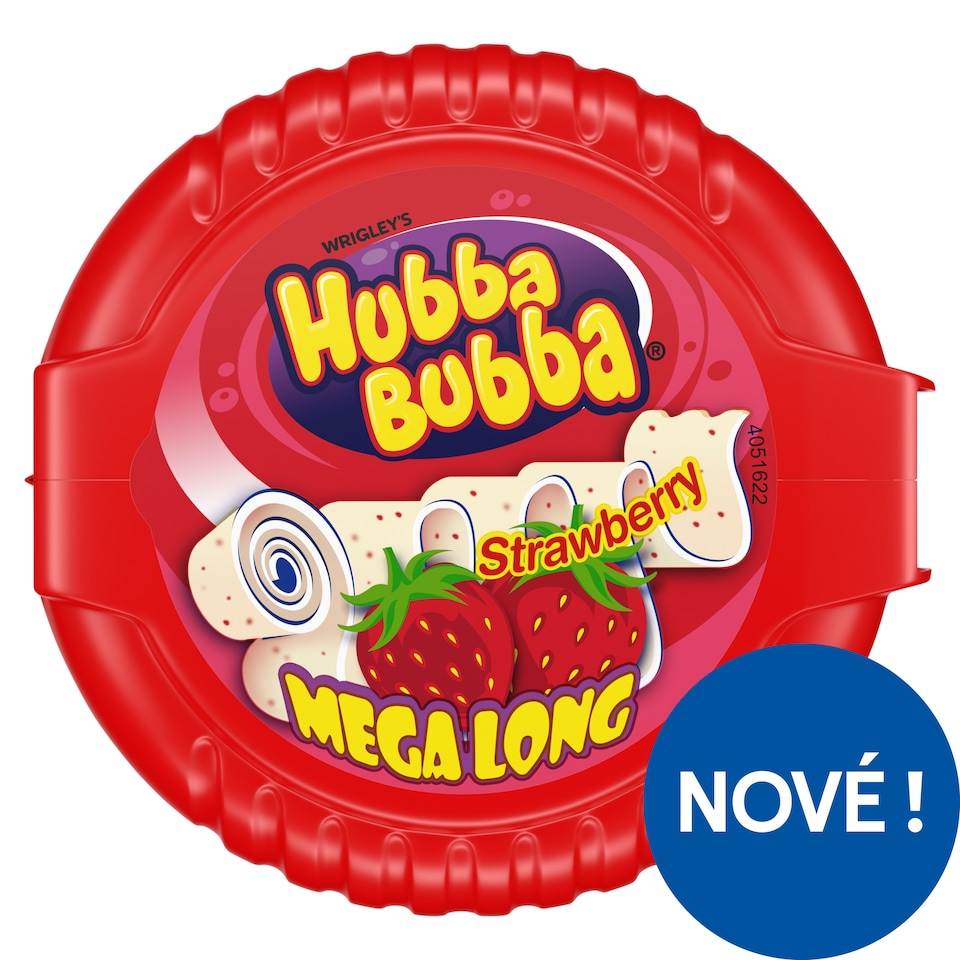 Obrázek 1 pro produkt Hubba Bubba Mega Long žvýkačka s jahodovou příchutí 56g