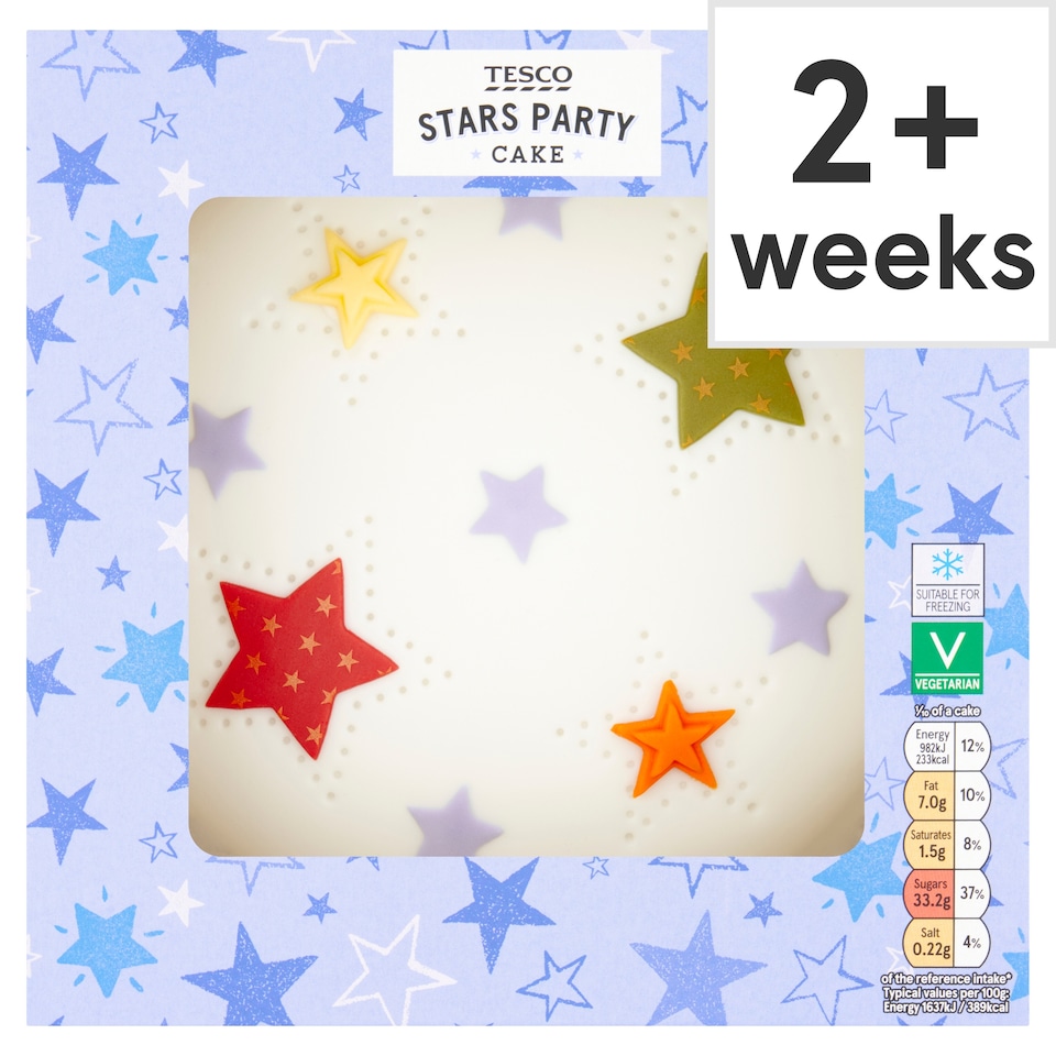 Tesco Stars Party Cake - Buttercream and Raspberry Jam