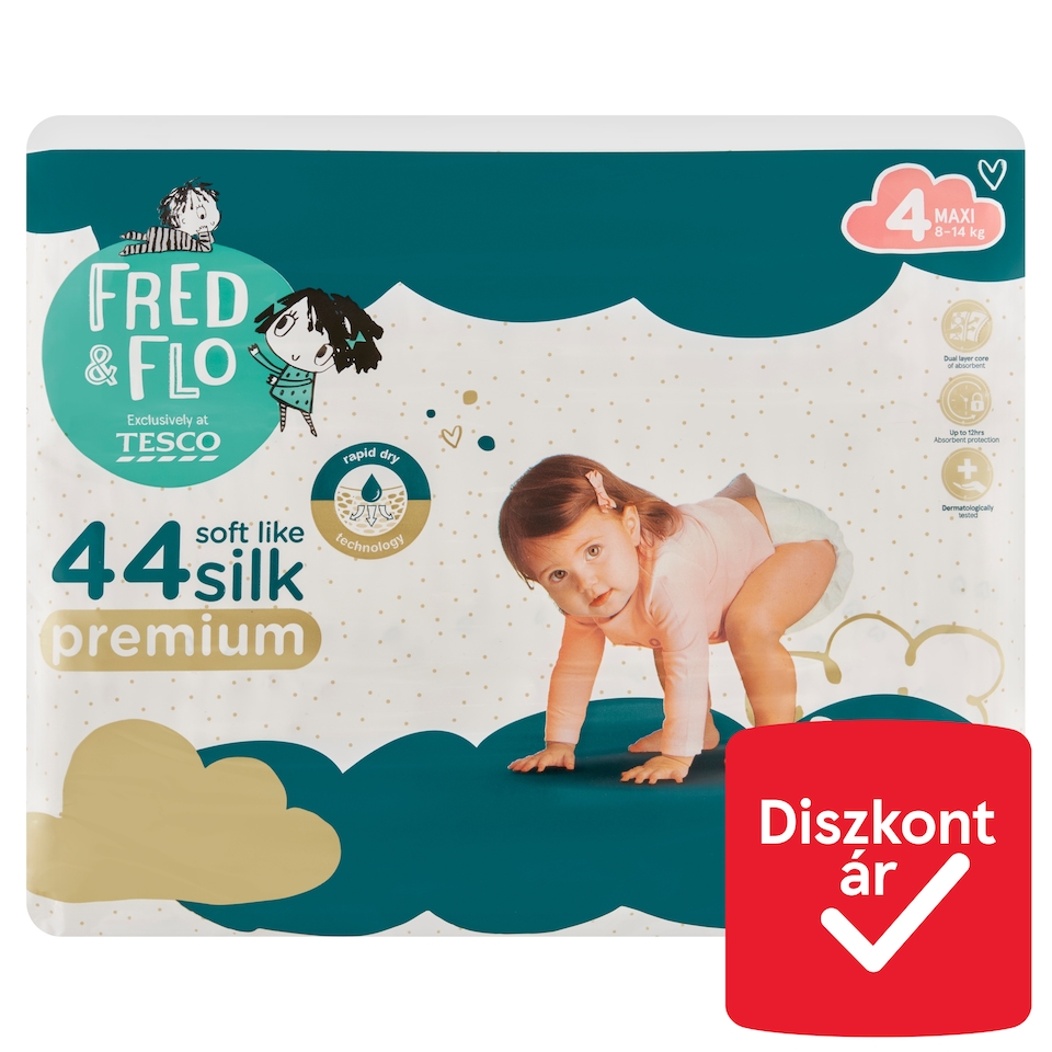 image 1 of Fred & Flo Premium 4 Maxi 8-14 kg Nappies 44 pcs