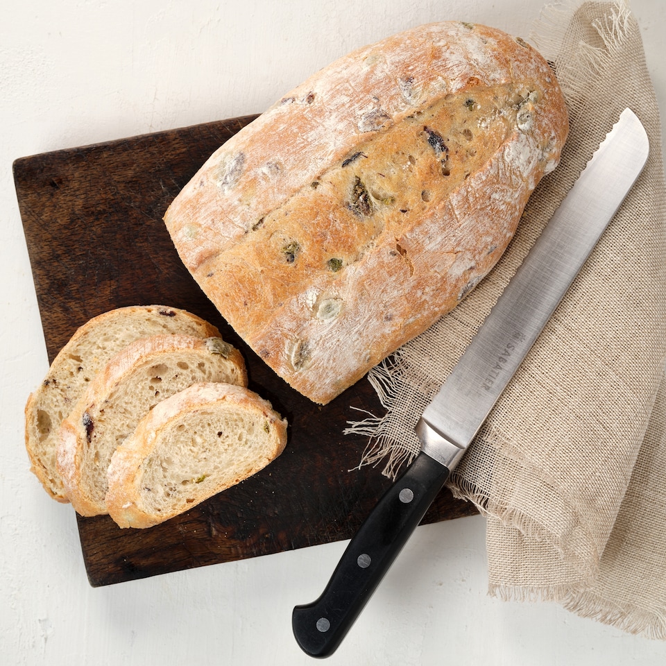 image 1 of Tesco Finest Kalamata & Halkidiki Olive Batard 400G