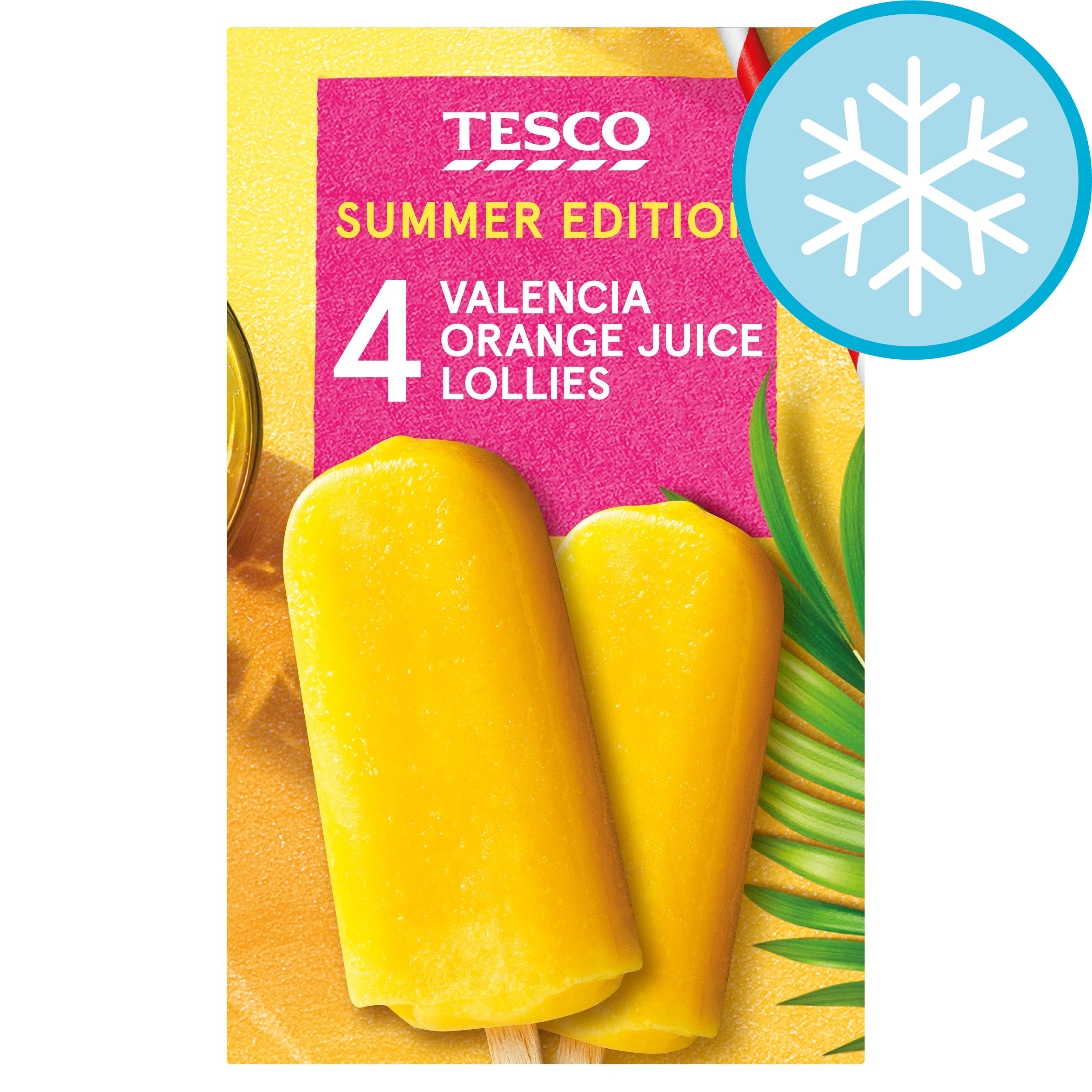 Tesco Valencia Orange Juice Ice Lollies 4x73ml Tesco Groceries Tesco Valencia Orange Juice Ice Lollies 4x73ml Tesco Groceries