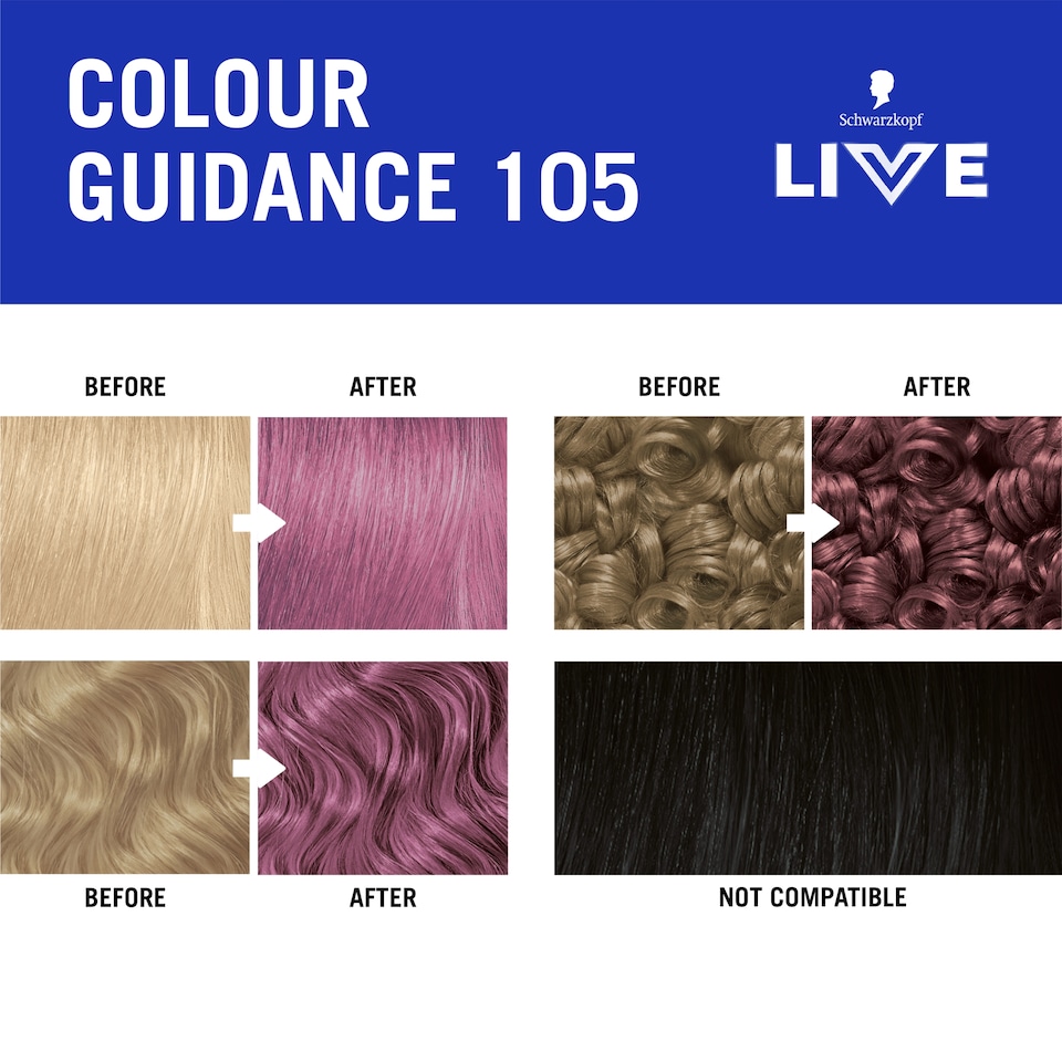 image 1 of Schwarzkopf LIVE Intense Colour 105 Mauve Kiss Permanent Hair Dye