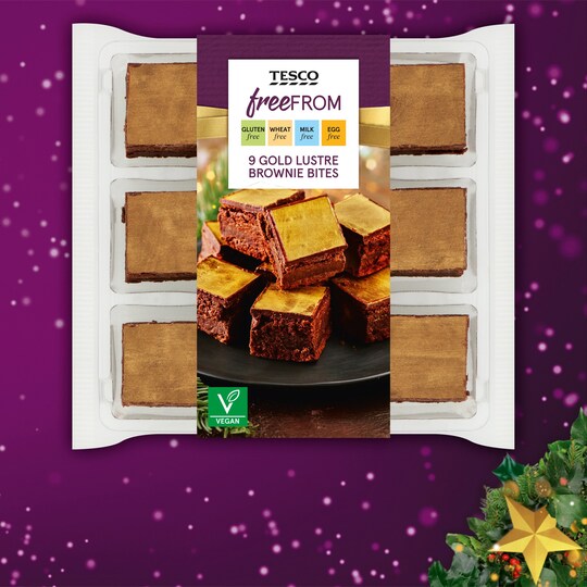 Tesco Free From 9 Gold Lustre Brownie Bites Tesco Groceries