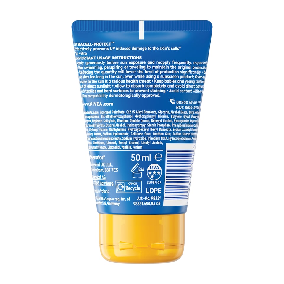 image 1 of NIVEA SUN Protect & Moisture Sun Cream SPF 30 50ml