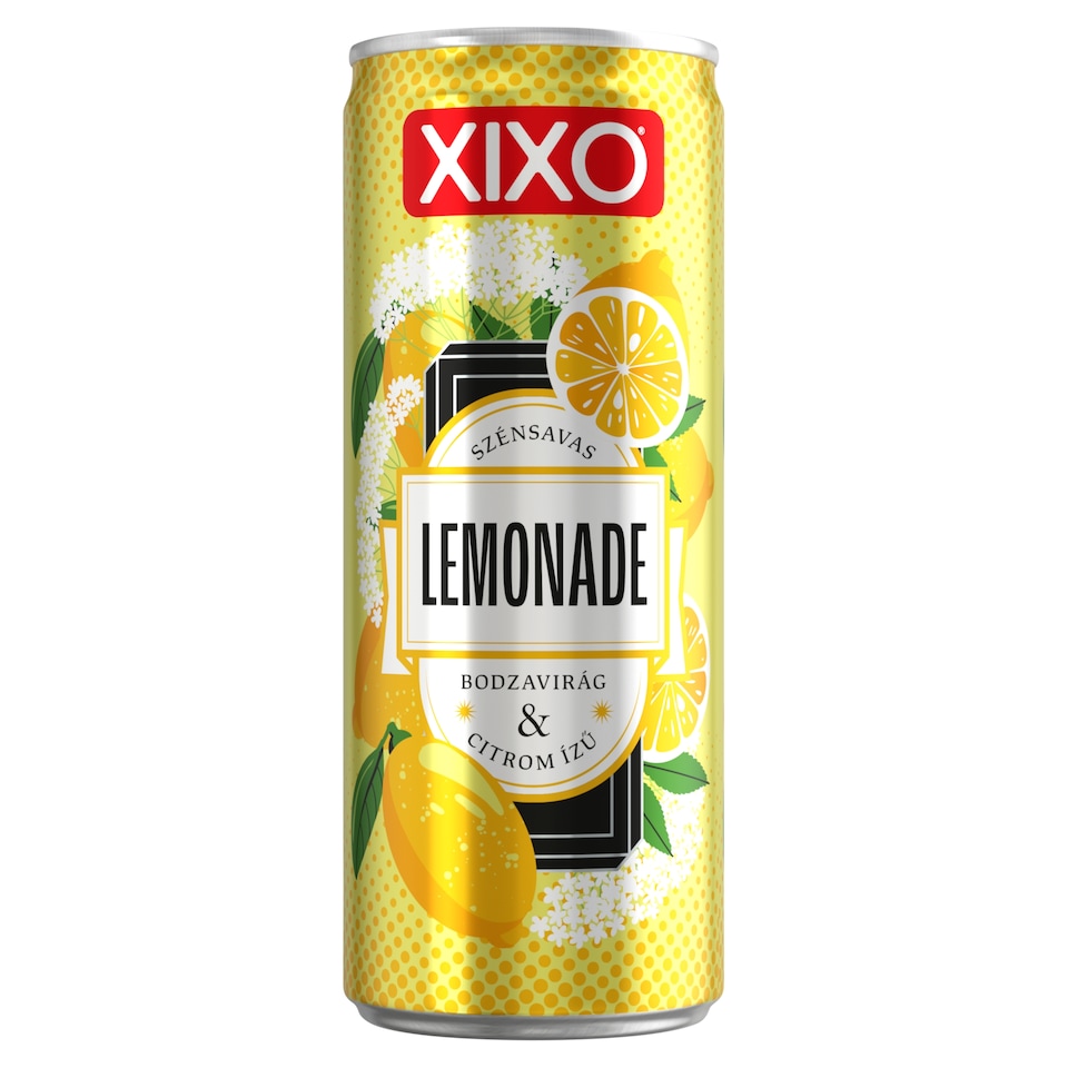 XIXO Lemonade Elderflower and Lemon Flavored Carbonated Soft Drink with Sugar and Sweeteners 250 ml