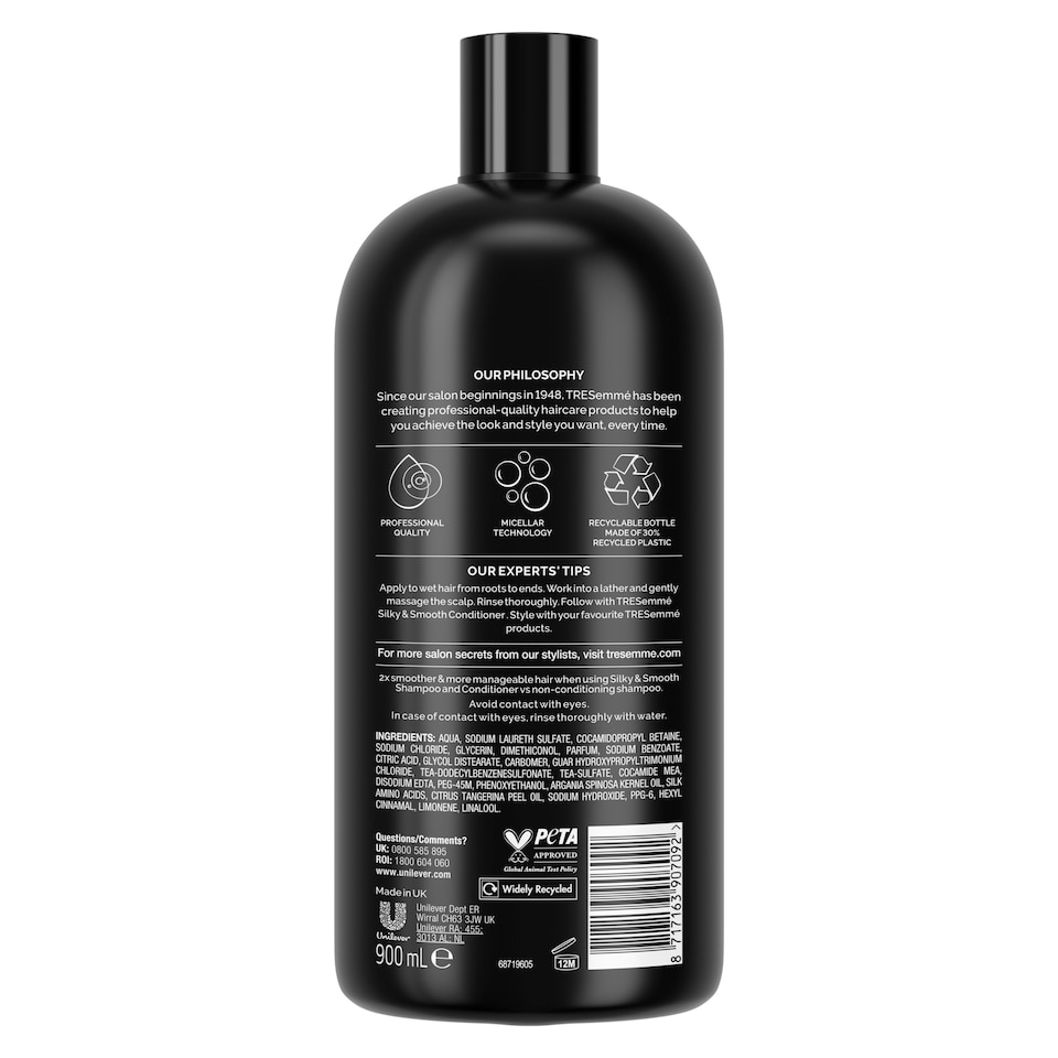 image 1 of Tresemme Smooth Salon Silk Shampoo 900Ml