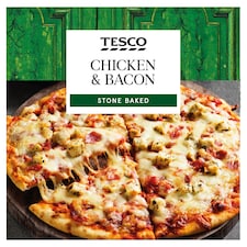 Tesco Stonebaked Chicken & Bacon Pizza 287G