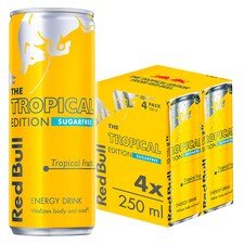 Red Bull Sugar Free Tropical Fruit Edition 4X250ml