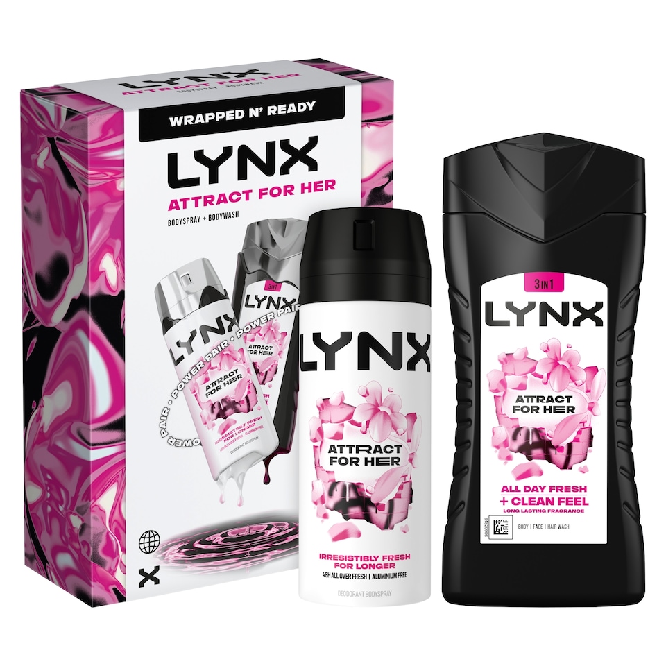 image 1 of Lynx Attract for Her Bodyspray & Bodywash Gift Set