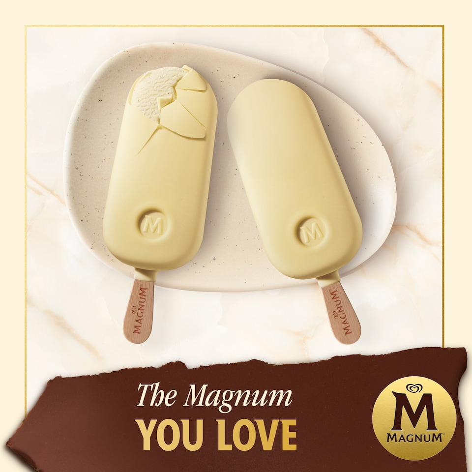image 1 of Magnum White Chocolate Ice Cream Sticks 3x100ml