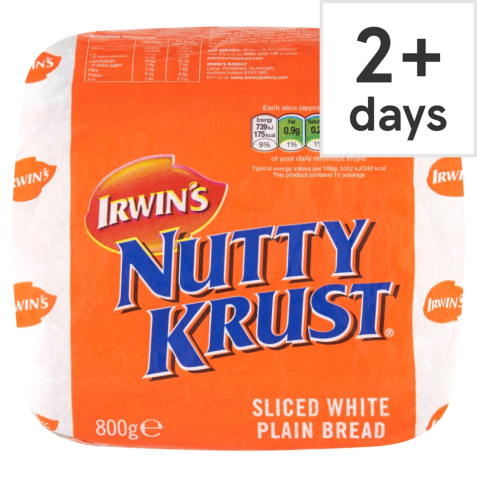 Irwin's Nutty Krust Sliced Bread 800g