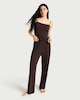 image 2 of F&F 2-Piece Textured Lace Trim Pyjama Set in Chocolate