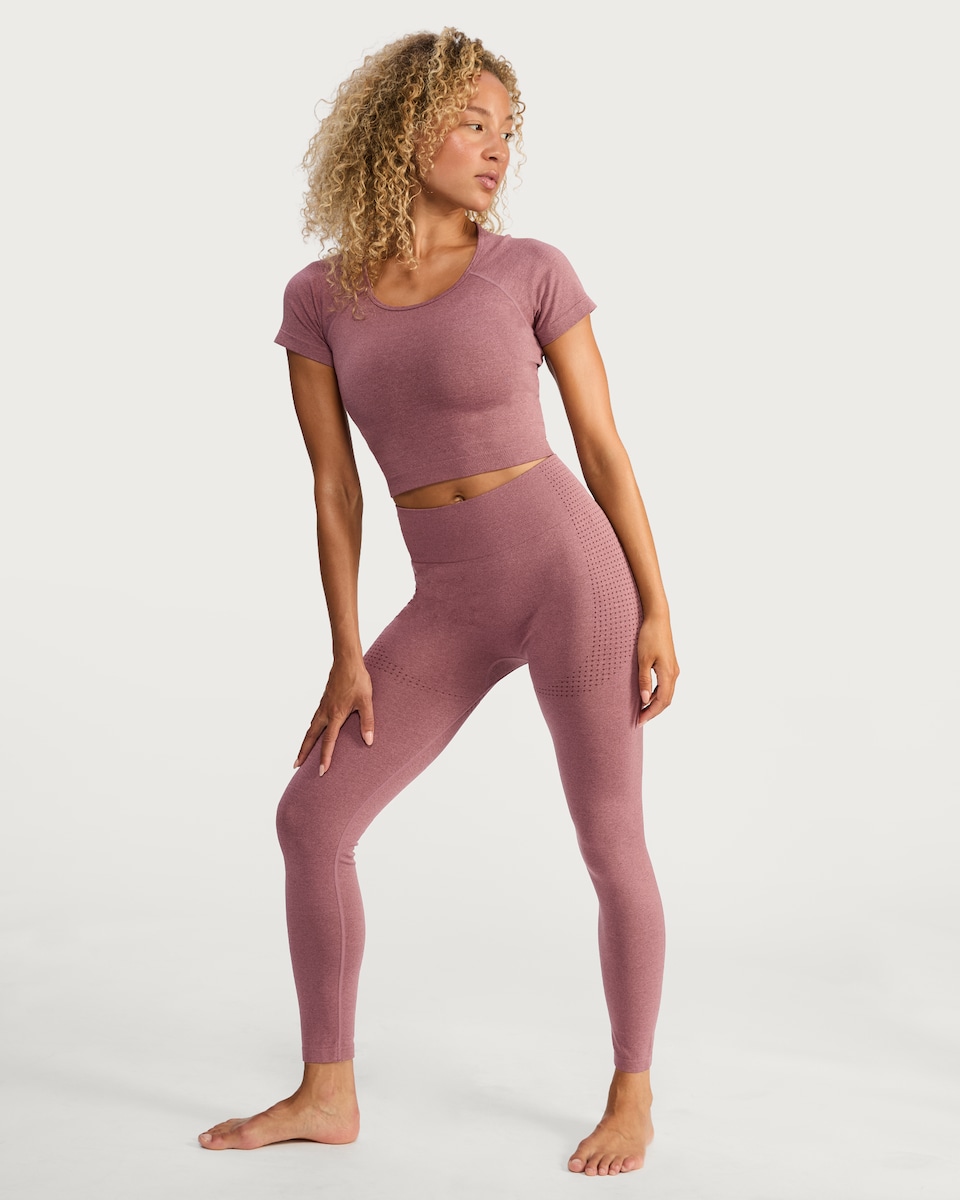 image 1 of F&F Active Seamfree High Waisted Sports Leggings in Berry