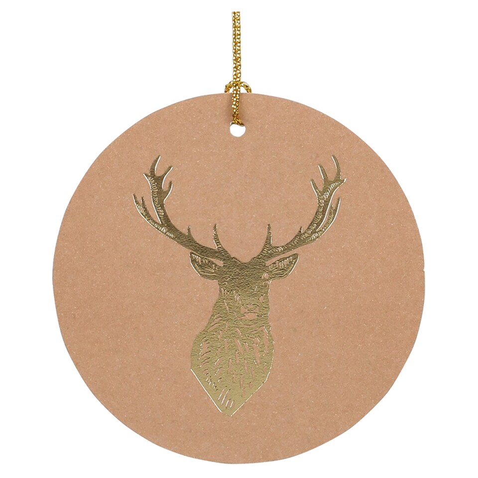 Tesco Kraft Foil Stag Tag 5 Pack
