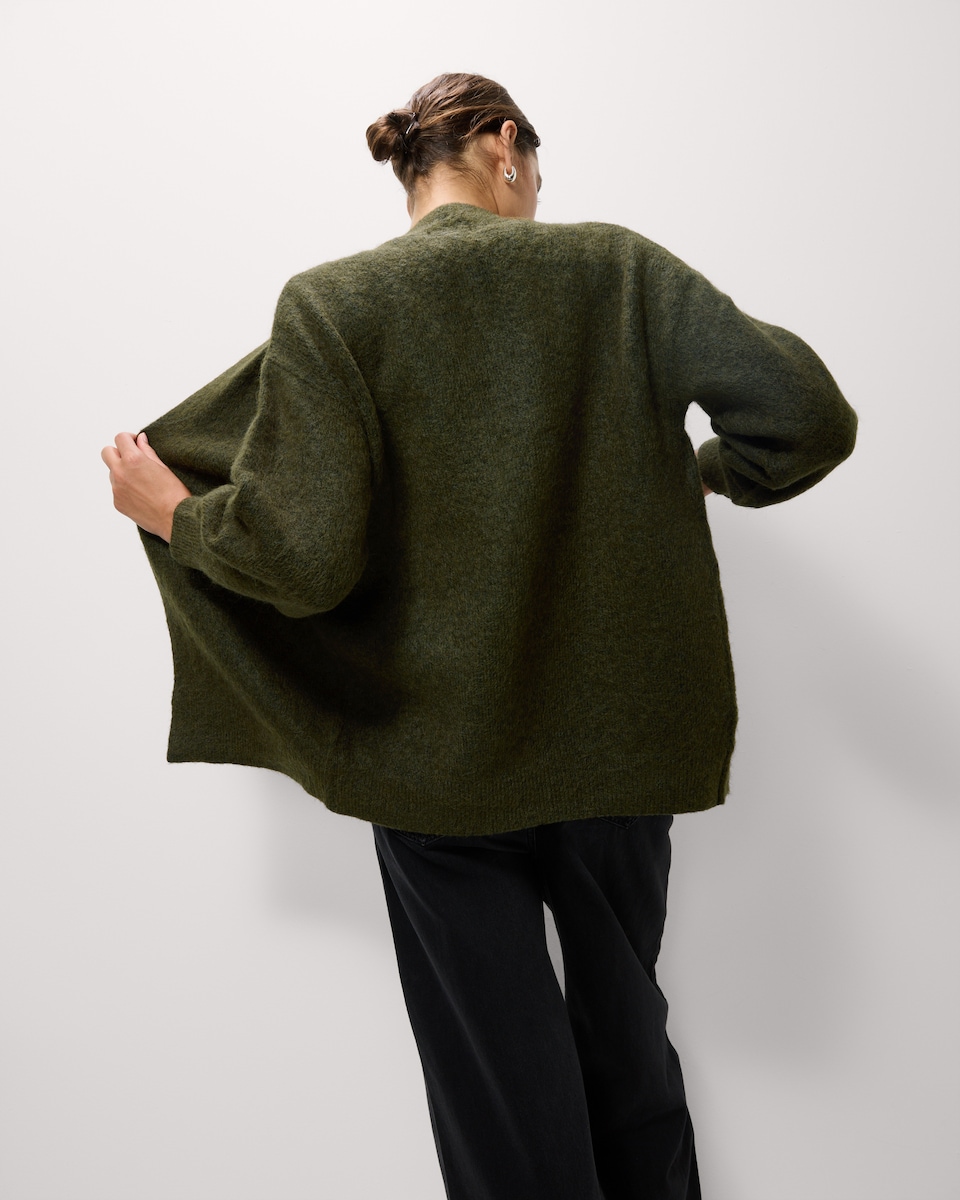 image 1 of F&F Edge to Edge Cardigan in Olive