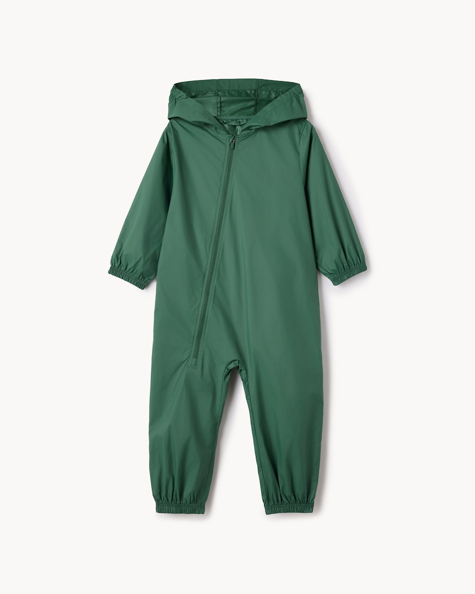 image 1 of F&F School Unisex Zip Up Puddlesuit in Green
