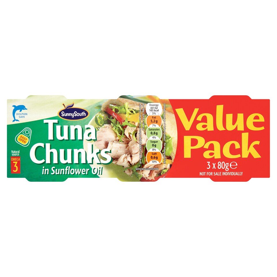 Sunny South Tuna Chunks In Sunflw Oil Trp Pack 3X80g