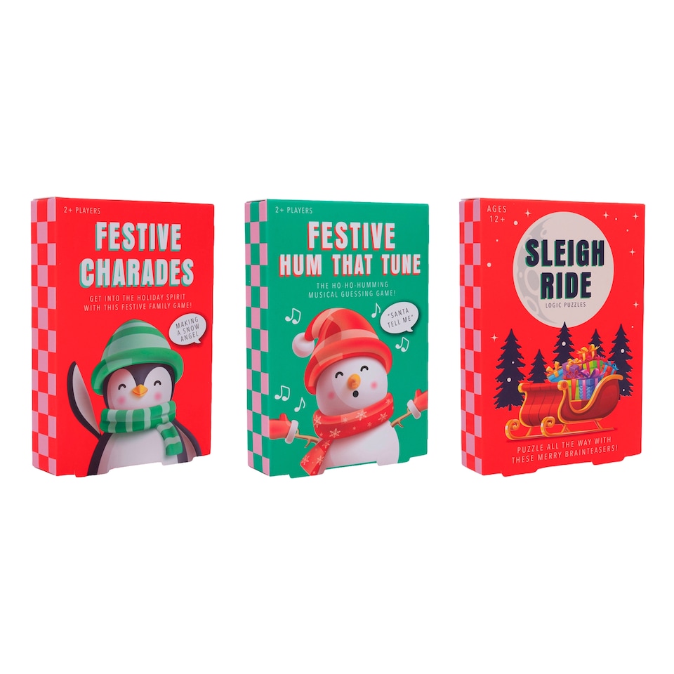 image 1 of Professor Puzzle Festive Card Games Charades / Hum That Tune Assortment
