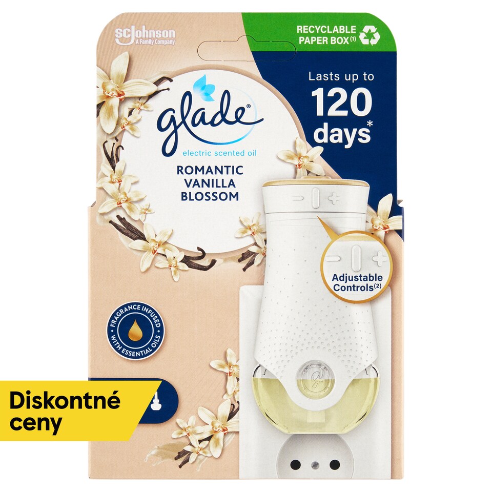 image 1 of Glade Electric Scented Oil Romantic Vanilla Blossom Electric Liquid Air Freshener 20 ml