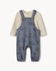 image 1 of F&F Baby 2-Piece Cotton Rich Dungaree Set in Blue