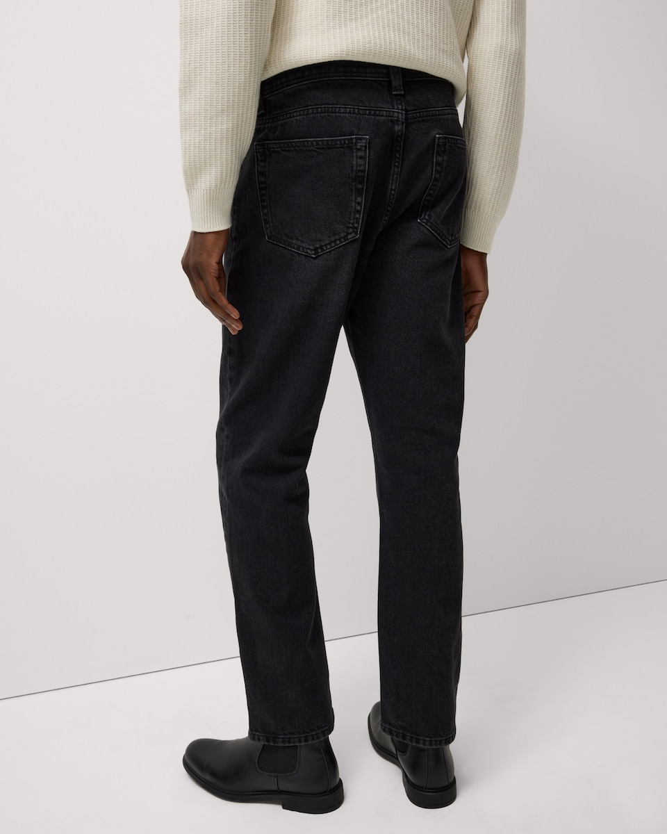 image 1 of F&F Pure Cotton Straight Leg Jeans in Black