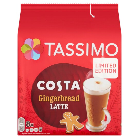Tassimo Costa Gingerbread Latte 8 Pods 271.2G Tesco Groceries