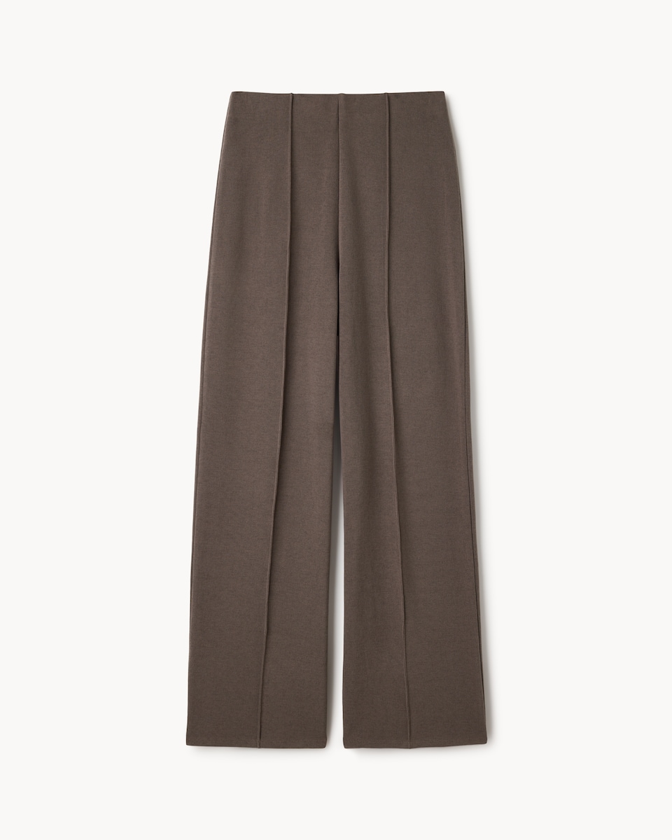 image 1 of F&F Brushed Wide Leg Co-ord Trousers in Brown