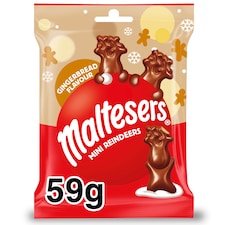 Maltesers Milk Chocolate Gingerbread Mini Reindeers 59g