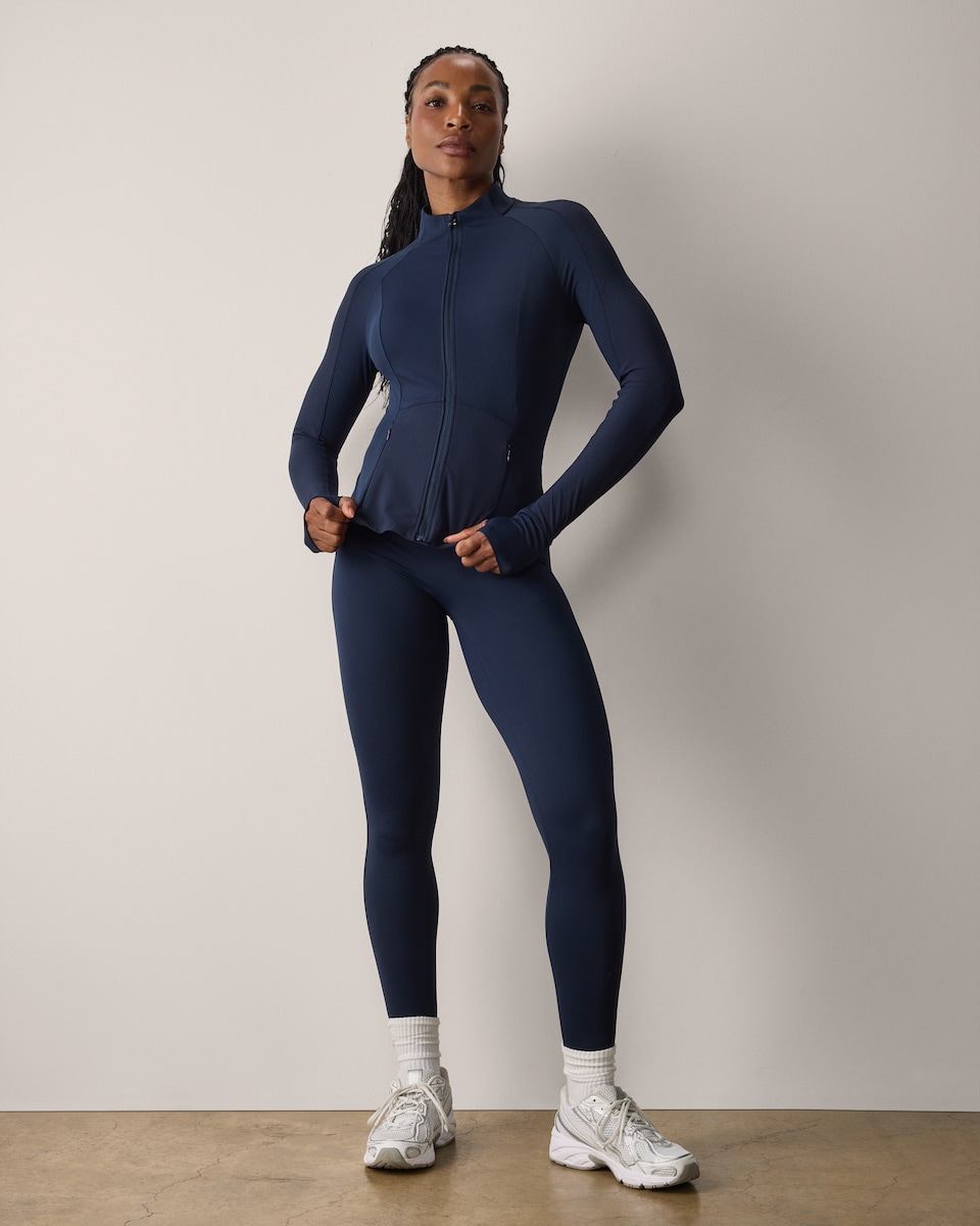image 1 of F&F Active EVERYHOUR Zip Front Jacket in Navy