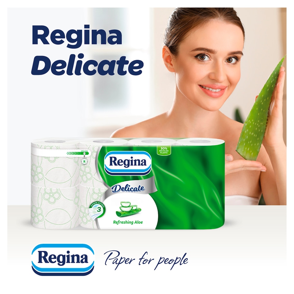 Regina Delicate Refreshing Aloe toalettpapír 3 rétegű 8 tekercs 1. kép