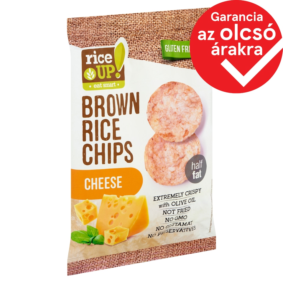 RiceUp! Eat Smart Brown Whole Grain Rice Chips with Cheese 60 g