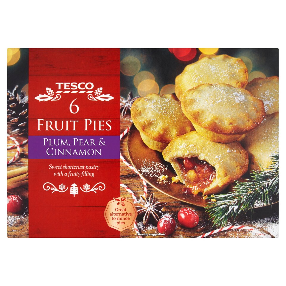 Tesco Fruit Pies Plum Pear & Cinnamon 6 Pack Tesco Groceries