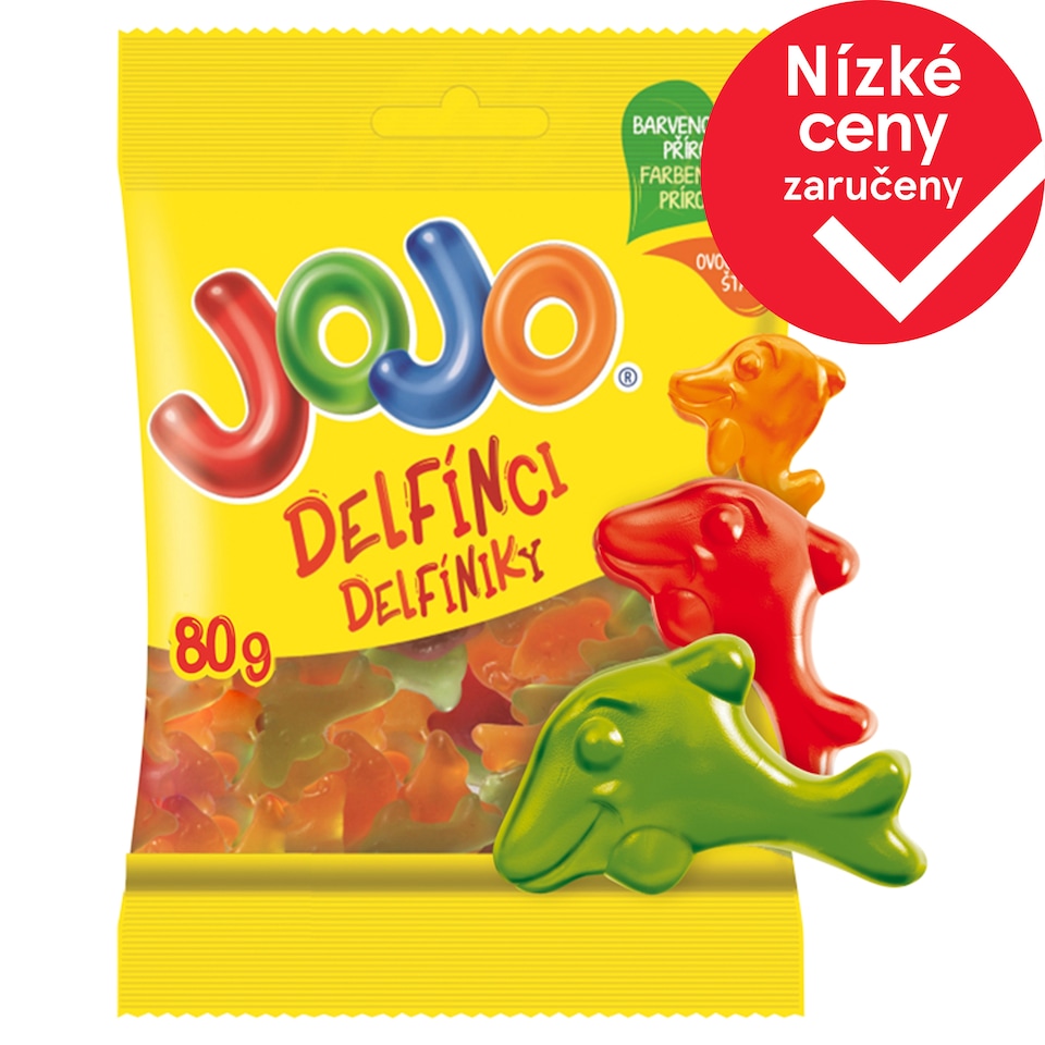JOJO Delfínci želé bonbóny s ovocnými příchutěmi 80g