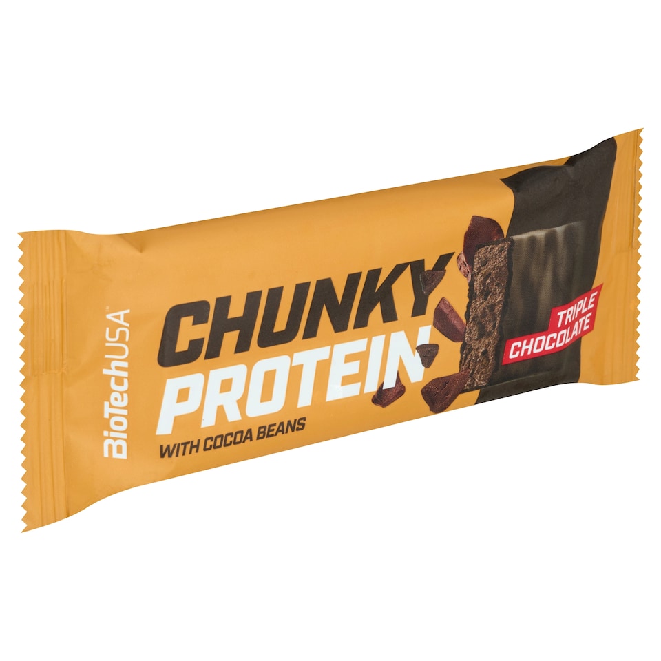 Obrázek 1 pro produkt BioTechUSA Chunky Protein čokoládová proteinová tyčinka s polevou s kakaovými boby 50g