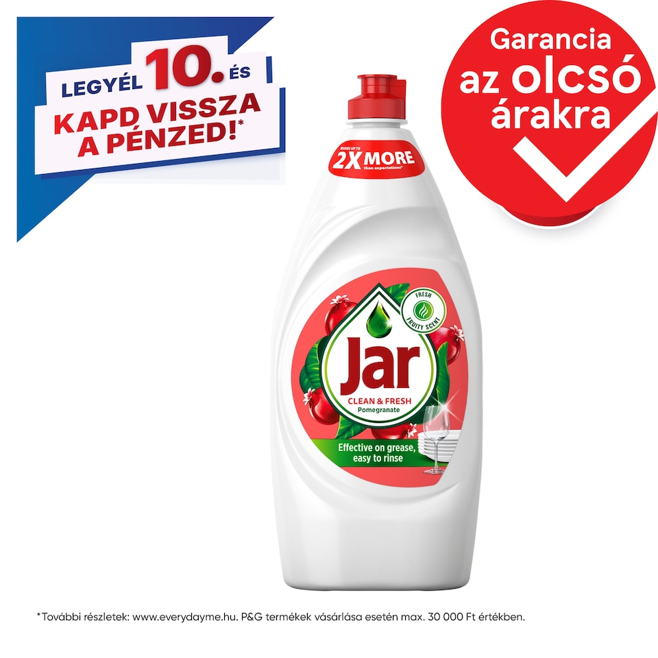 Jar Clean & Fresh Pomegranate & Honeysuckle Folyékony Mosogatószer A Tiszta Edényekért, 900ml