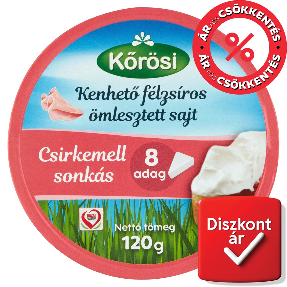 Kőrösi kenhető félzsíros csirkemell sonkás ömlesztett sajt 120 g  1. kép