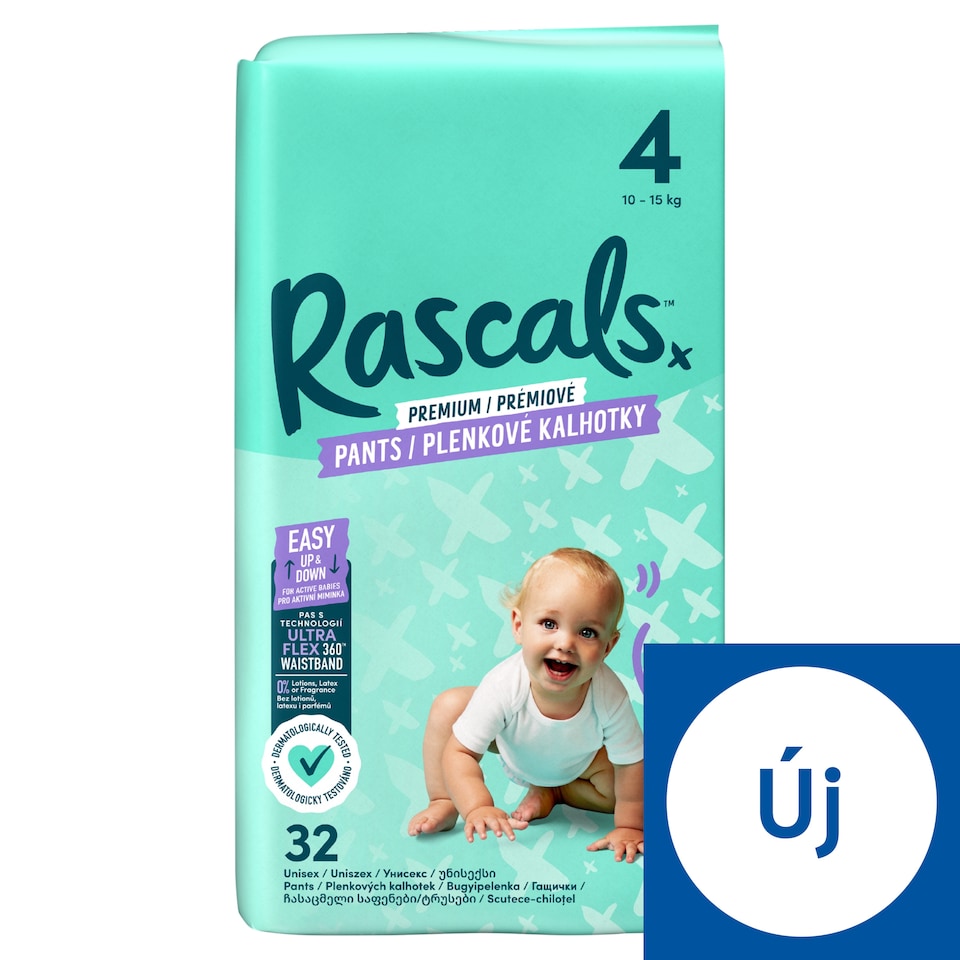 Rascals Premium bugyipelenka, méret: 4, 10-15 kg, 32 db  1. kép