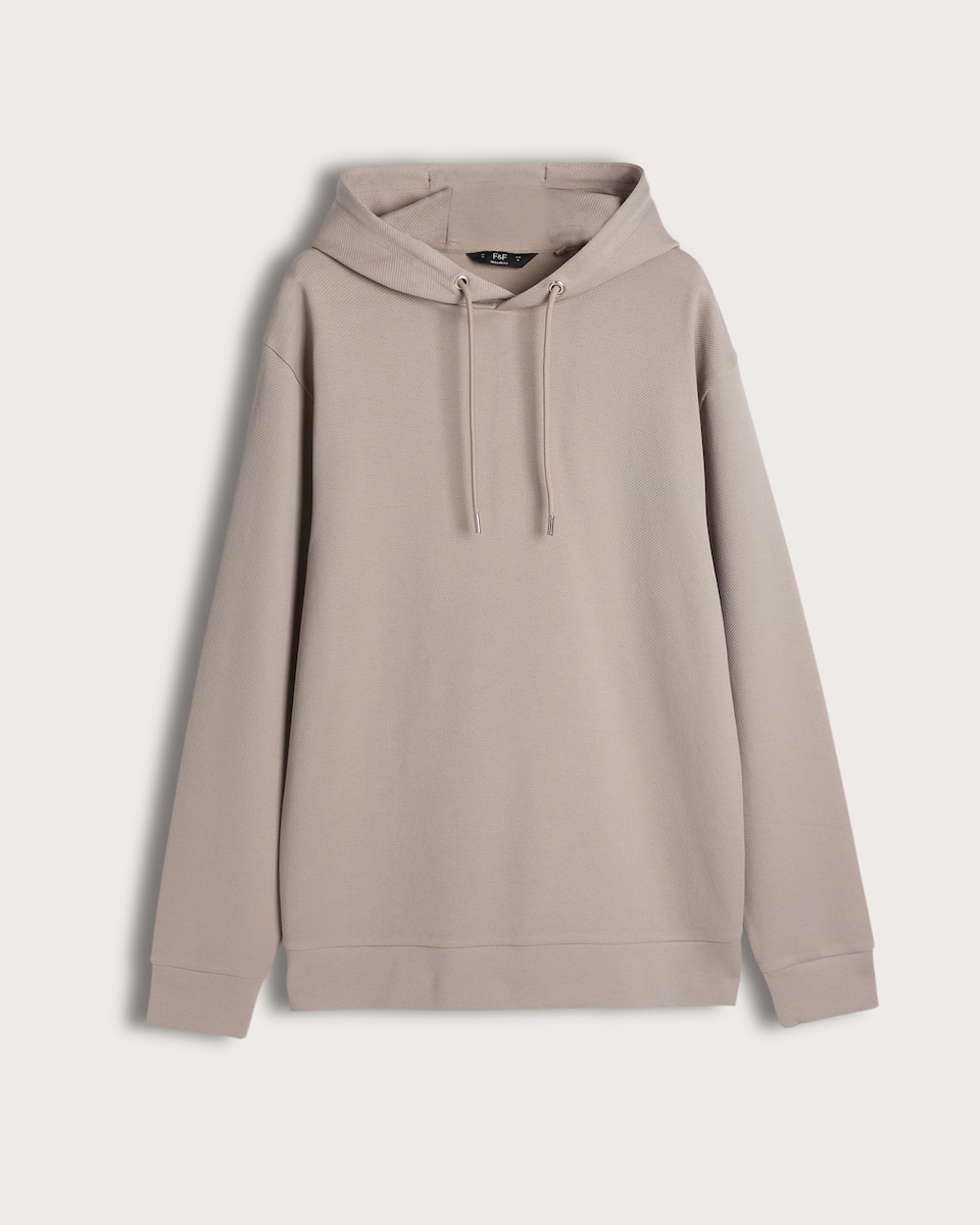The F&F Edit Cotton Rich Drawstring Hoodie in Brown