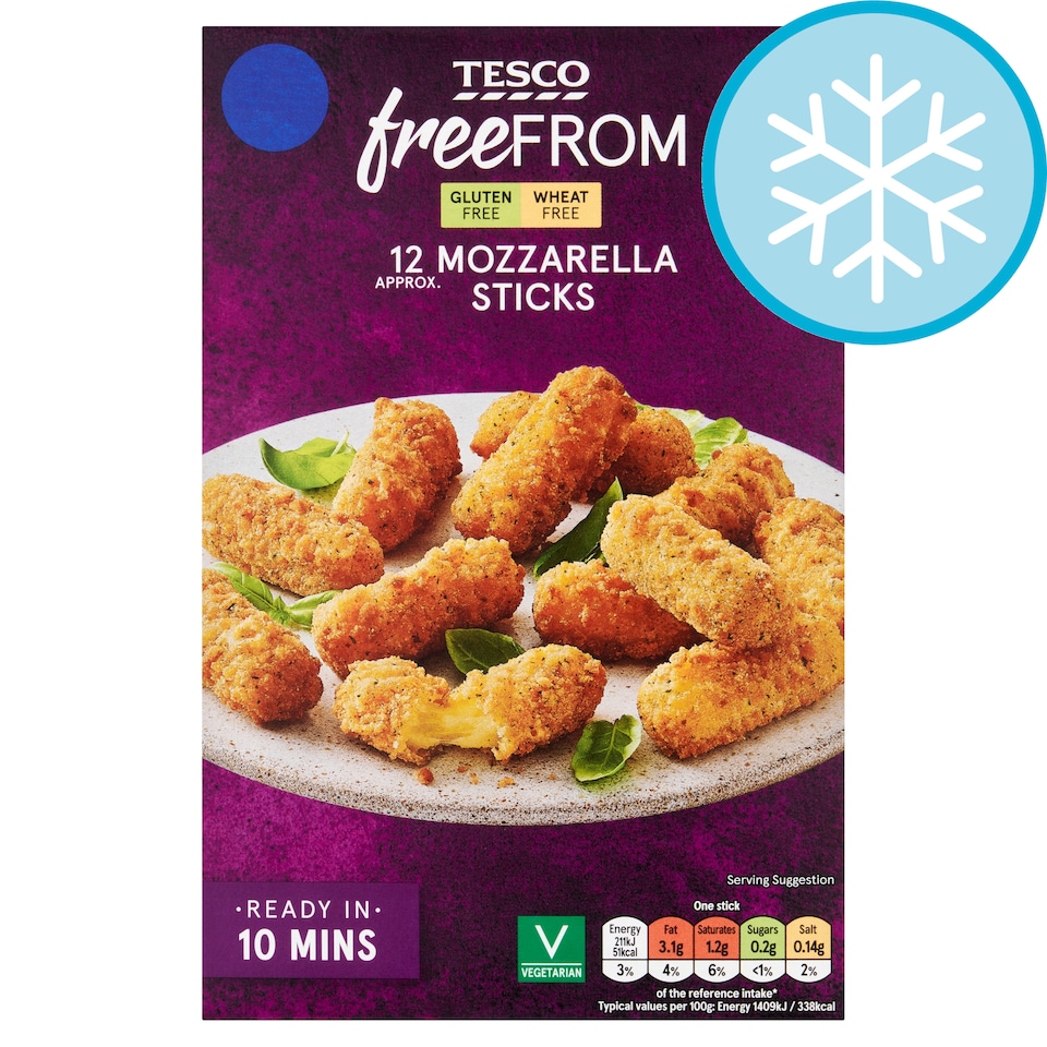 Tesco Free From 12 Mozzarella Sticks 180g