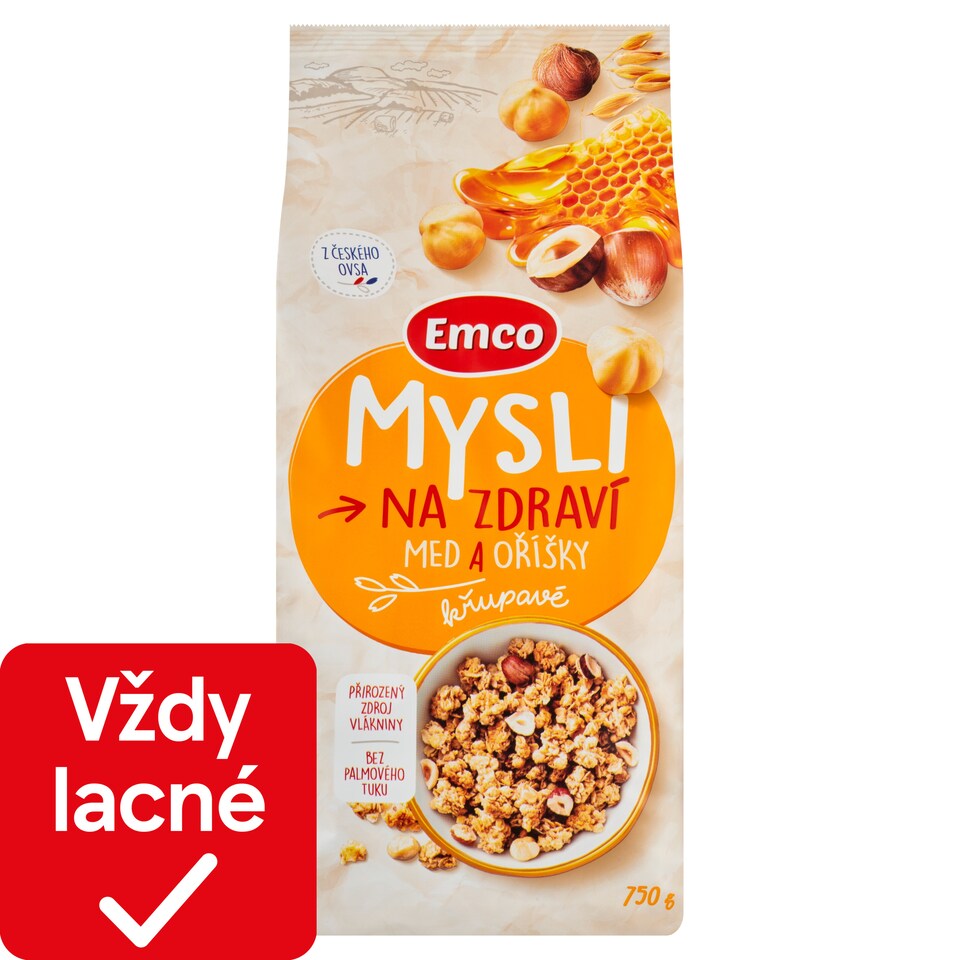 Emco Mysli na Zdraví Crispy Honey and Nuts 750 g