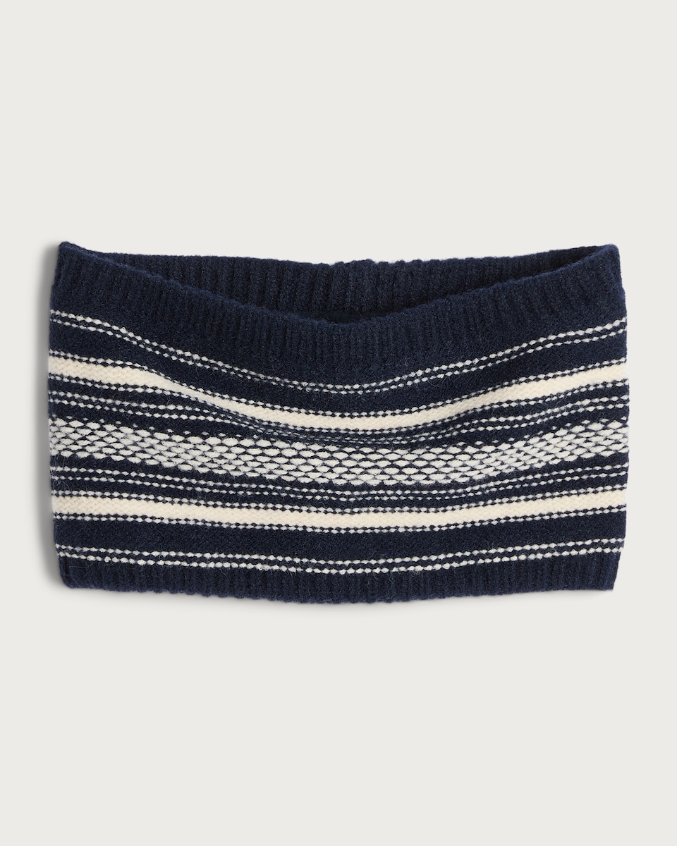 image 1 of F&F Boys 3-Pack Knitted Snood, Gloves and Hat Set in Navy