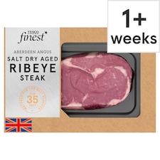 Tesco Finest AA Salt Dry Aged Beef Ribeye Steak 350g