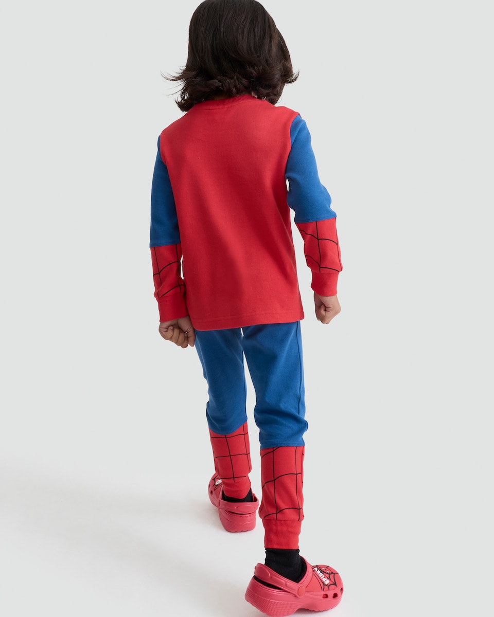 image 1 of Marvel Spider-Man Pure Cotton Pyjama Set in Red Multi