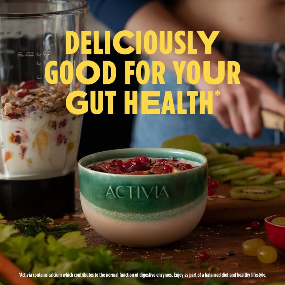 image 1 of Activia Strawberry & Mixed Fruit Fat Free Gut Health Yoghurt Multipack 8x115g