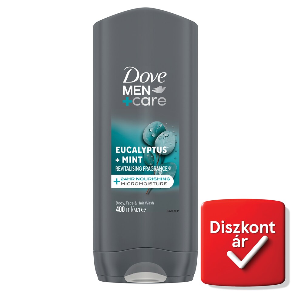 Dove Men+Care Eucalyptus + Mint tusfürdő testre, arcra, hajra 400 ml
