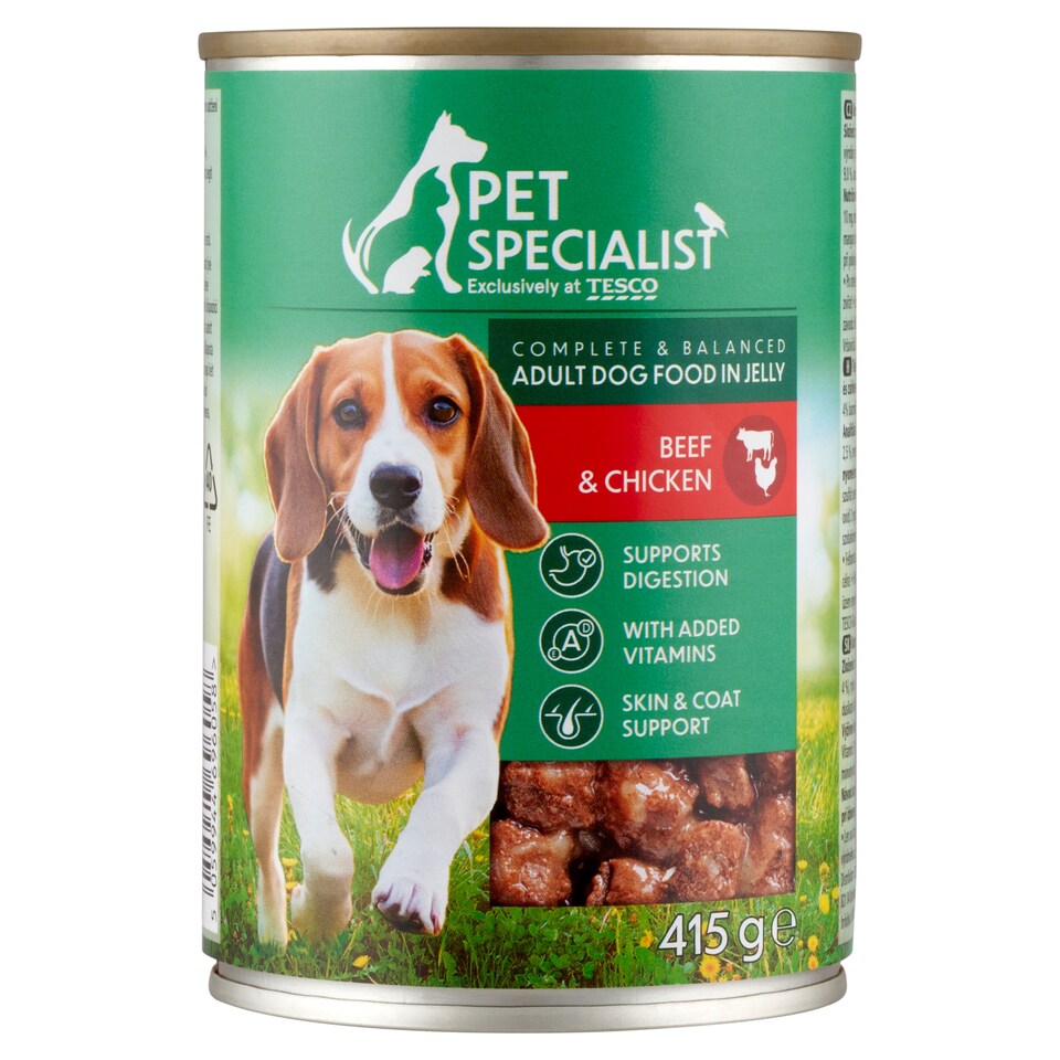 Pet Specialist Complete & Balanced Adult Dog Food in Jelly Chunks with Beef and Chicken 415 g