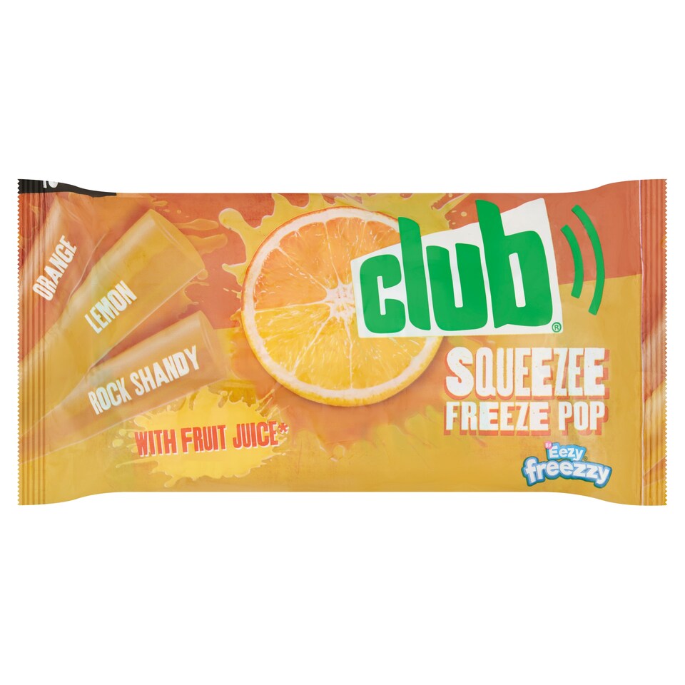 Club Squeezee Freeze Pop with Fruit Juice 10pk 500ml