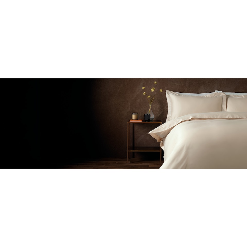 image 1 of F&F Home Hotel Natural Stitch Oxford Edge Duvet Cover Set Super King