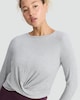image 2 of F&F Active Long Sleeved Cross Over Top in Grey Marl